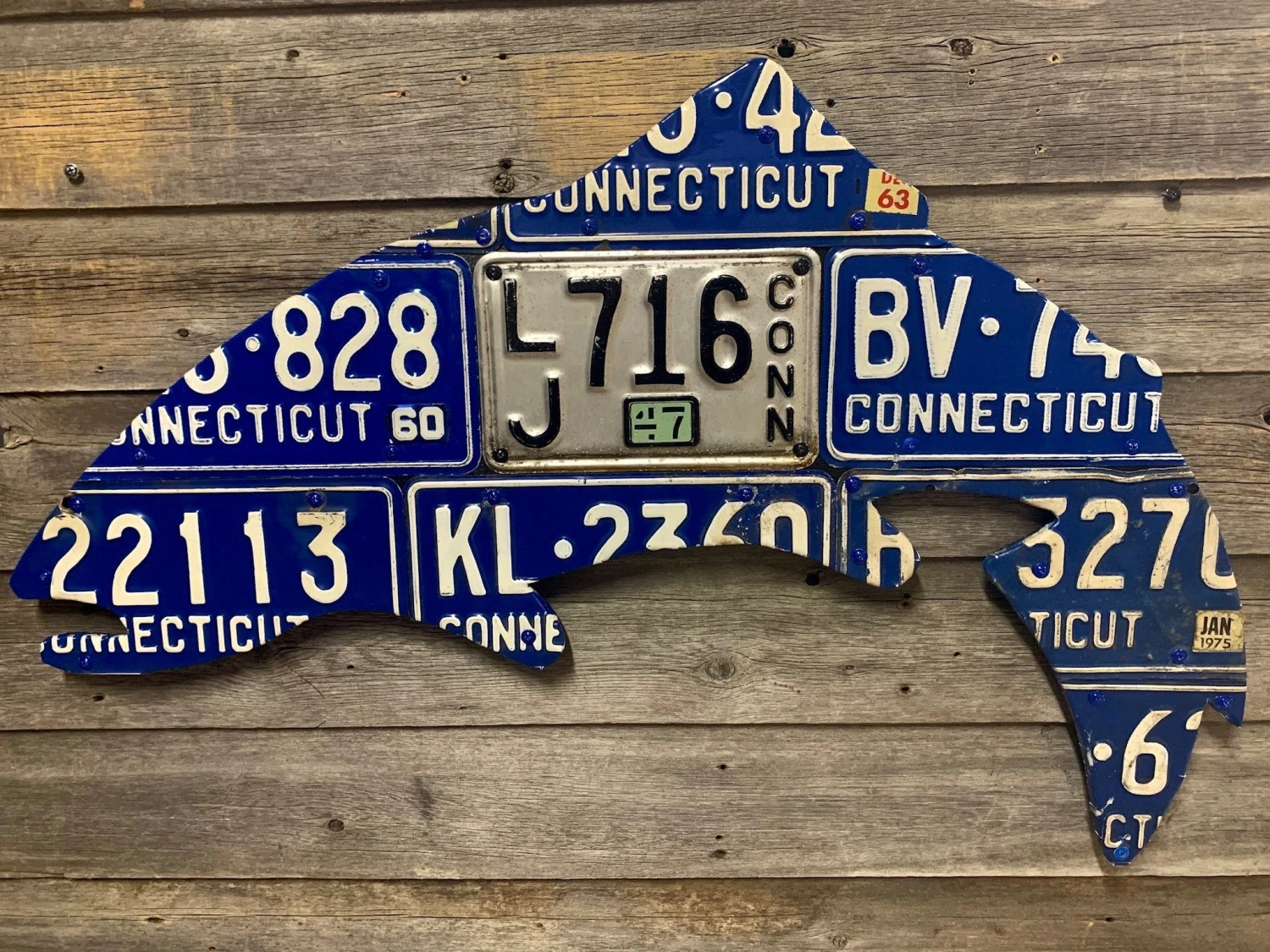 Cody Richardson Art - Connecticut Antique Trout License Plate Art 3 Cody Richardson Art - Connecticut Antique Trout License Plate Art