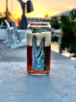 DeYoung Beer Can Pilsner Glass -Aero Fly Tackle BarracudaBeerCanGlass2Web