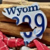 Cody Richardson Art - Wyoming Blue/White Trout License Plate Christmas Ornament