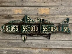 Cody Richardson Art - Louisiana Redfish Antique License Plate Art