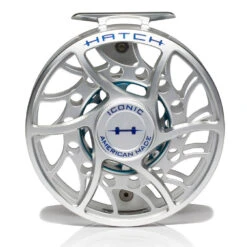 Hatch Iconic 11 Plus Fly Reel -Aero Fly Tackle Iconic11PlusReelClearBlueMidArborFront