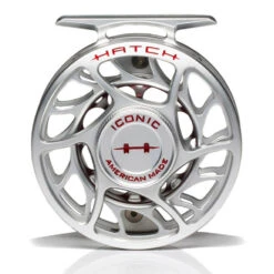 Hatch Iconic 3 Plus Fly Reel -Aero Fly Tackle Iconic3PlusReelClearRedLargeArborFront