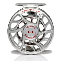 Hatch Iconic 5 Plus Fly Reel -Aero Fly Tackle Iconic5PlusReelClearRedLargeArborFront
