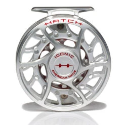 Hatch Iconic 5 Plus Fly Reel -Aero Fly Tackle Iconic5PlusReelClearRedMidArborFront