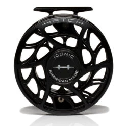 Hatch Iconic 7 Plus Fly Reel -Aero Fly Tackle Iconic7PlusReelBlackSilverLargeArborFront