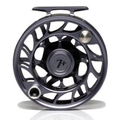Hatch Iconic 7 Plus Fly Reel -Aero Fly Tackle Iconic7PlusReelGreyBlackLargeArborBack
