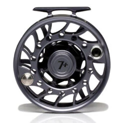 Hatch Iconic 7 Plus Fly Reel -Aero Fly Tackle Iconic7PlusReelGreyBlackMidArborBack