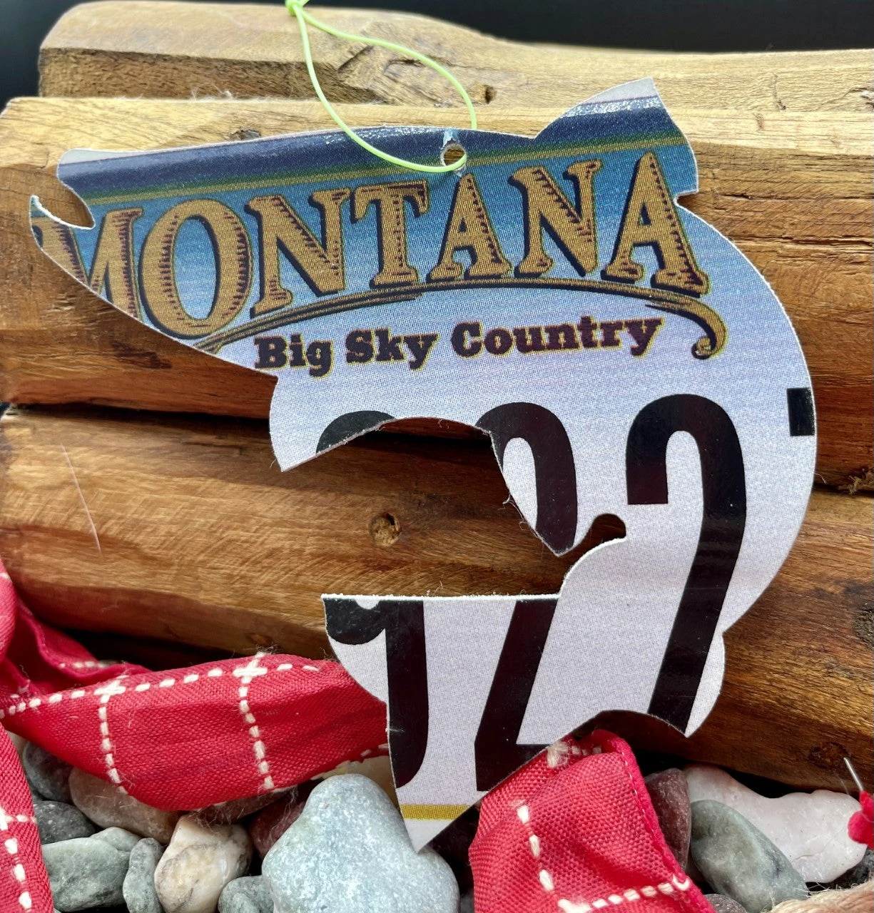 Cody Richardson Art - Montana 'Big Sky' Jumping Trout License Plate Christmas Ornament 4 Cody Richardson Art - Montana 'Big Sky' Jumping Trout License Plate Christmas Ornament - Image 2