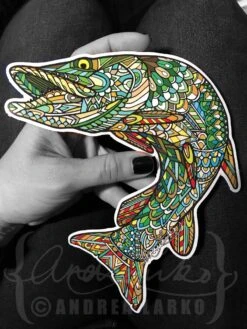 Andrea Larko Muskellunge "Muskie" Zentangle Sticker